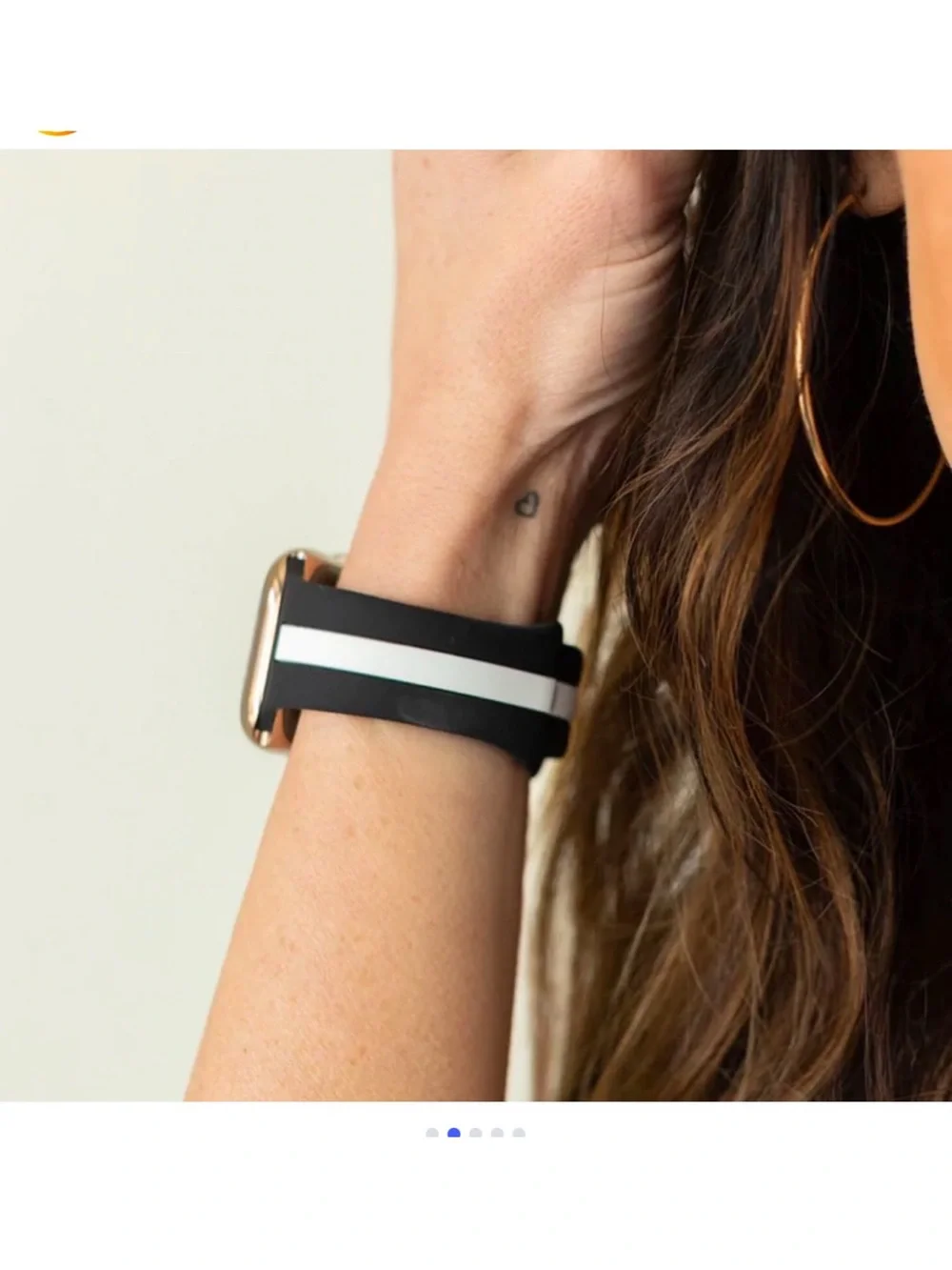 Two-Tone Black & White Silicone Watch Band